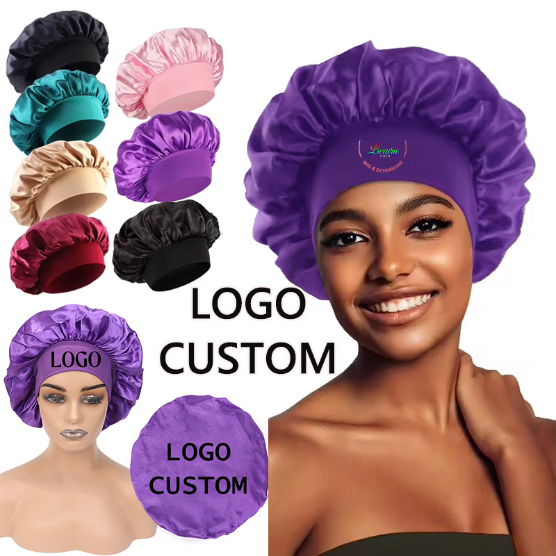 Hair Care Logo - Gorros de satén para el cuidado