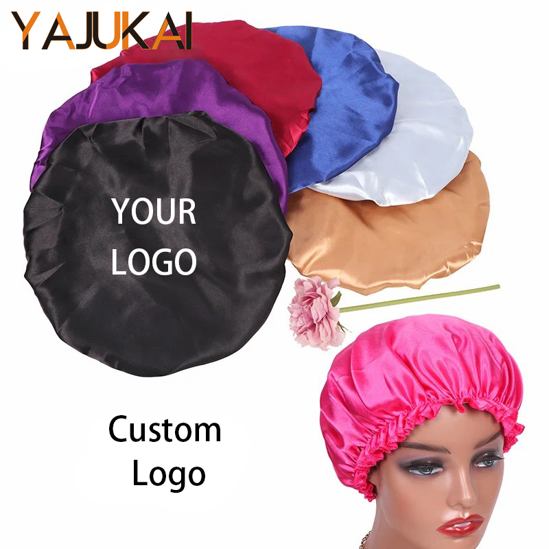 Hair Care Logo - Gorro de satén con logotipo para