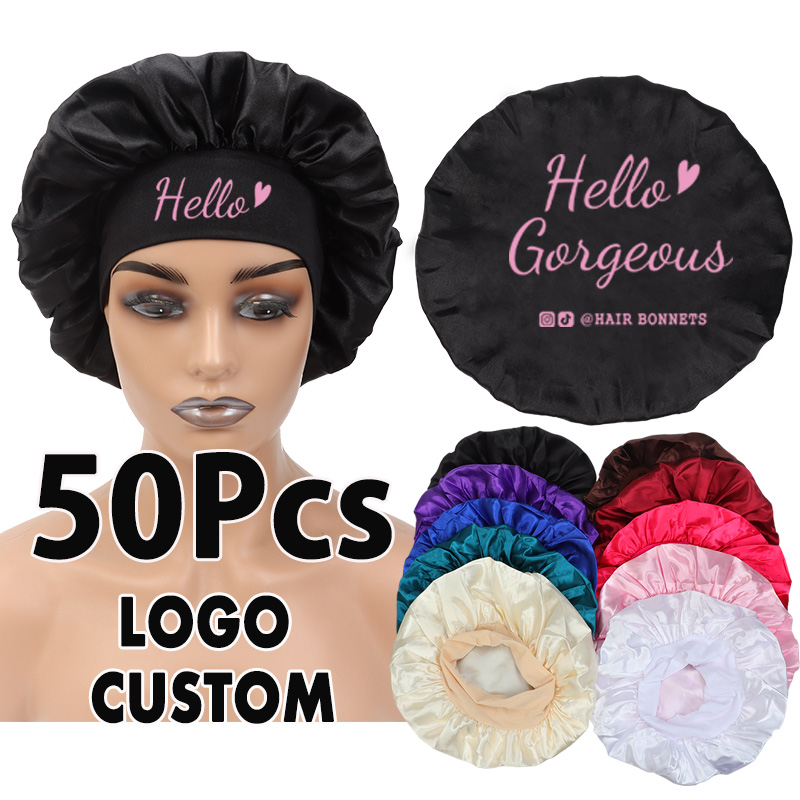 Hair Care Logo - Gorros de satén al por mayor,