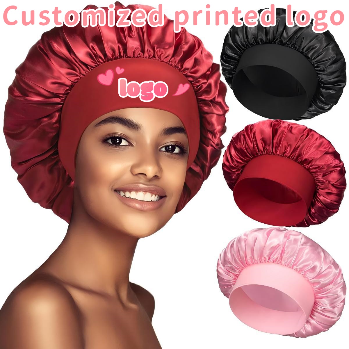 Hair Care Logo - Gorro para dormir de ala ancha