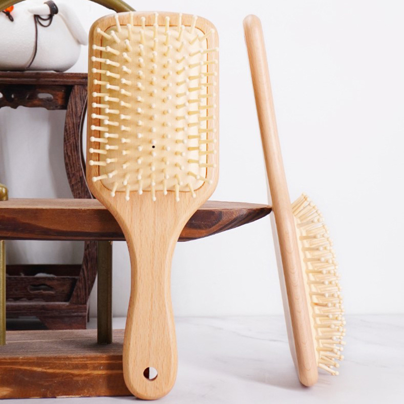 Bamboo Hair Brush - Peine con airbag de madera, cepillo