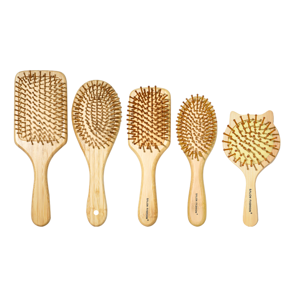Bamboo Hair Brush - Peine de madera de gato bonito,