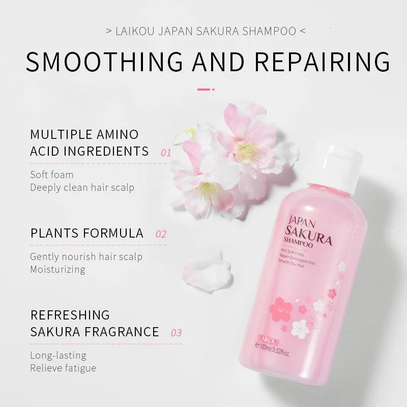 LAIKOU Japón Sakura champú rep - Hair Care In Japan reseña y precio
