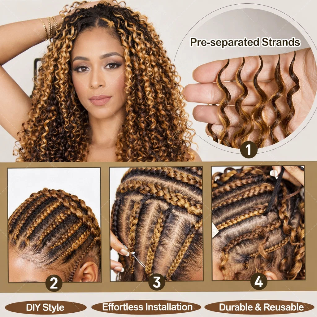 Extensiones de Cabello Rizado  - Crochet Braiding Hair reseña y precio