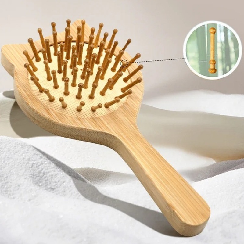 1 pieza Nueva Cepillo de mader - Bamboo Hair Brush reseña y precio