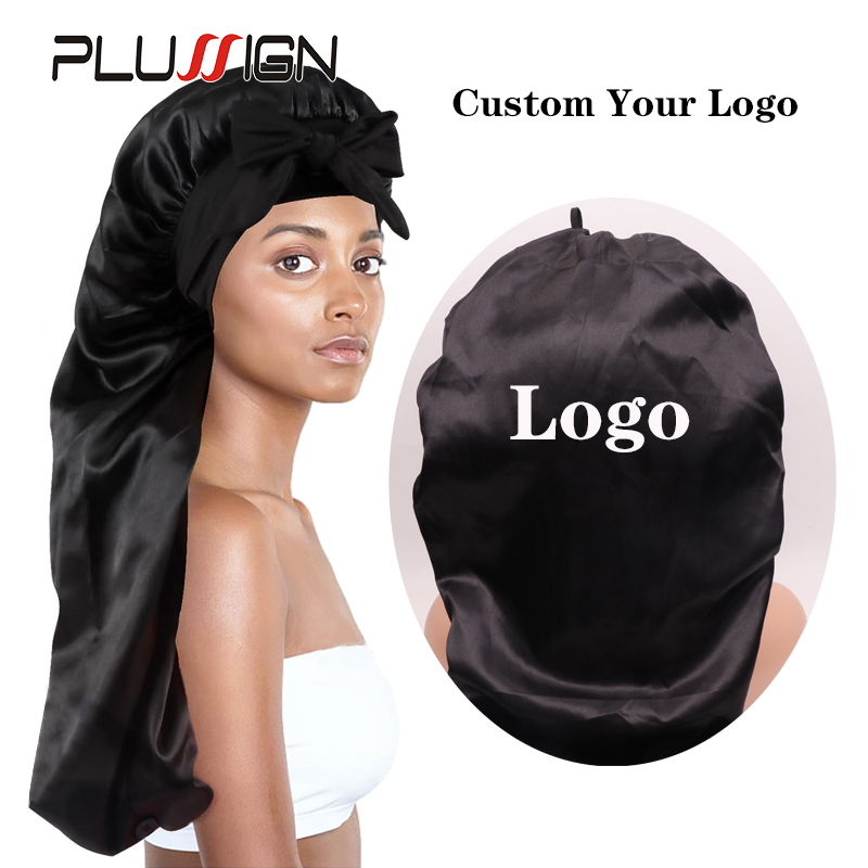 Gorro largo de satén con logot - Hair Care Logo reseña y precio