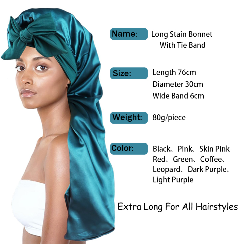 Gorro largo de satén con logot - Hair Care Logo reseña y precio
