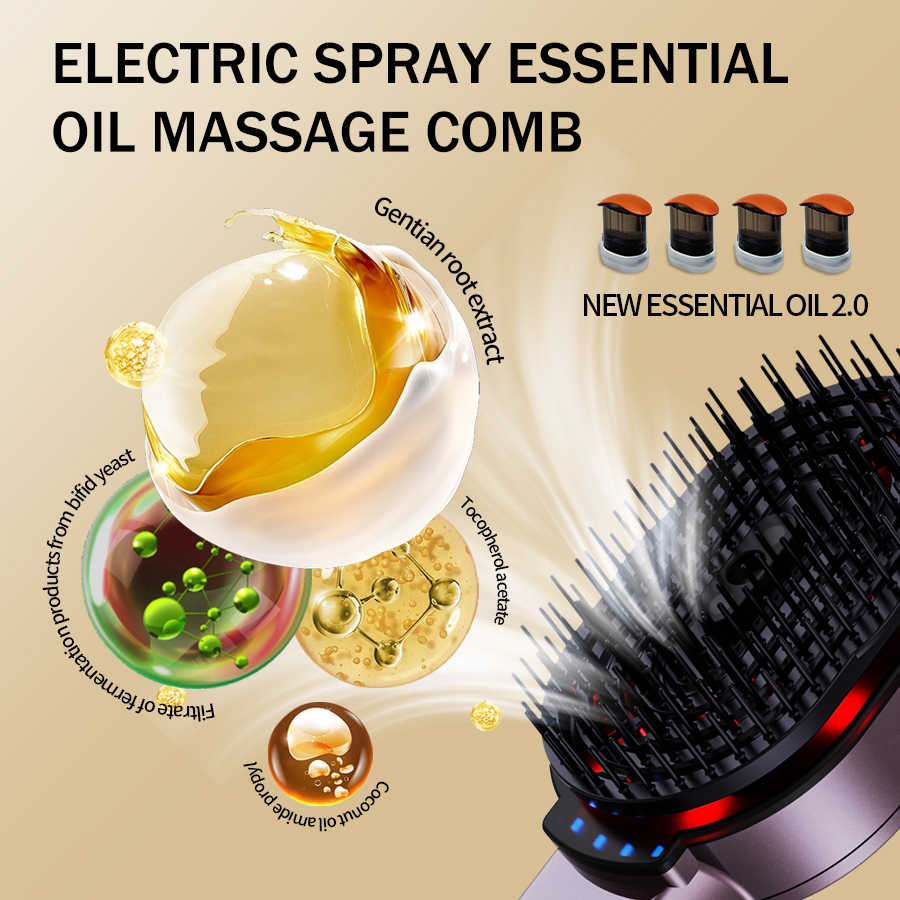 Peine de masaje 4 en 1, bomba  - Hair Care Essential Oil reseña y precio