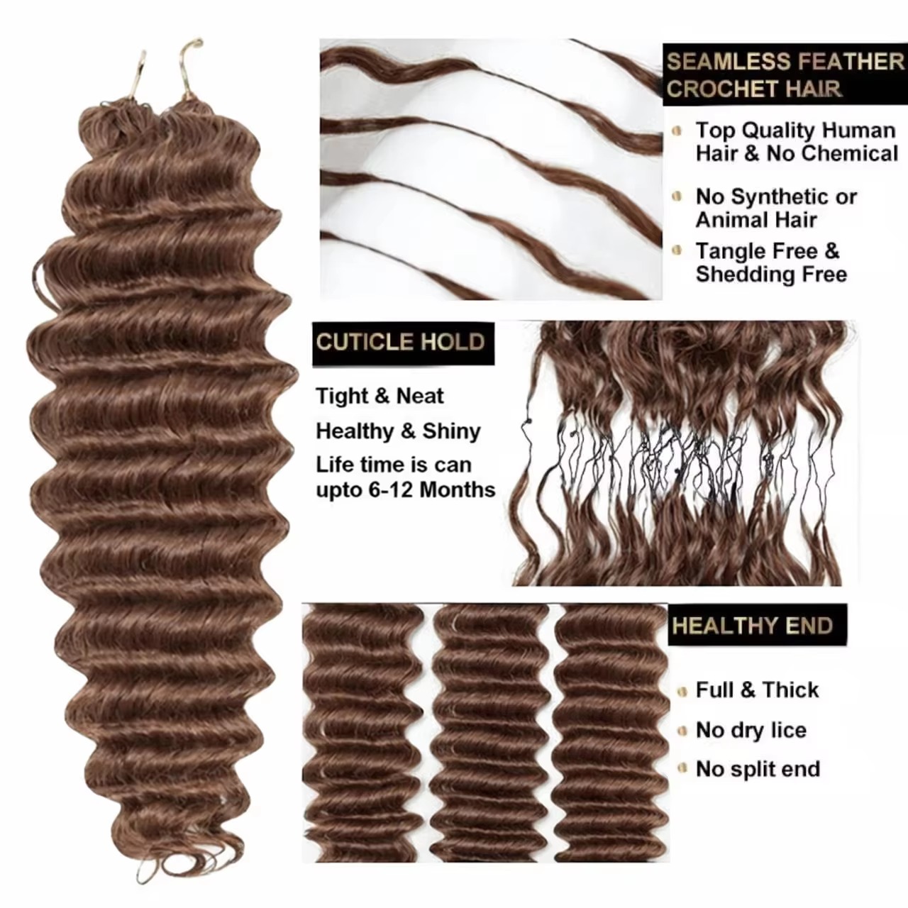 Smilegirl Cabello Humano Ondul - Crochet Braiding Hair reseña y precio